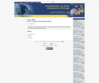 Lavigerie.be(Officiele Website van de belgische Missionarissen van Afrika (Witte Zusters en Witte Paters)) Screenshot
