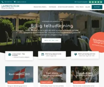 LavPristelte.dk(Billig teltudlejning på Sjælland) Screenshot