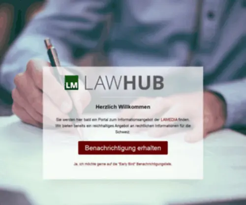 Law-Hub.ch(Portal für rechtliche Informationen in der Schweiz › Law) Screenshot