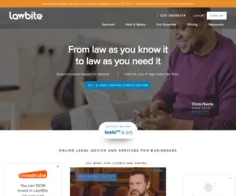 Lawbite.co.uk(Online Legal Advice and Services for Businesses) Screenshot