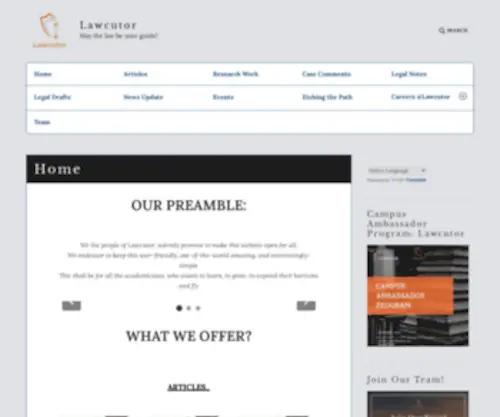 Lawcutor.com(OUR PREAMBLE) Screenshot