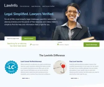 Lawinfowebsites.com(Start your search for an attorney or lawyer here. LawInfo) Screenshot