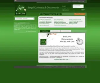 Lawlive.co.za(South African Legal Contracts & Templates) Screenshot