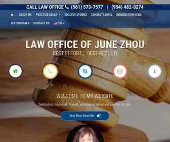 Lawofficejunezhou.com(Law Office of June Zhou) Screenshot