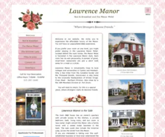 Lawrencemanor.com(WelcomeLawrence Manor Bed and Breakfast) Screenshot