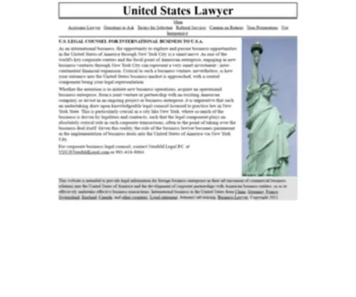 Lawyerunitedstates.com(United States Lawyer for International Business) Screenshot
