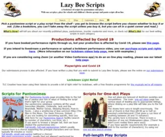 Lazybeescripts.co.uk(Pantomime Scripts and Play Scripts from Lazy Bee Scripts) Screenshot