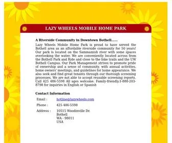 Lazywheels.com(LAZY WHEELS MOBILE HOME PARK) Screenshot