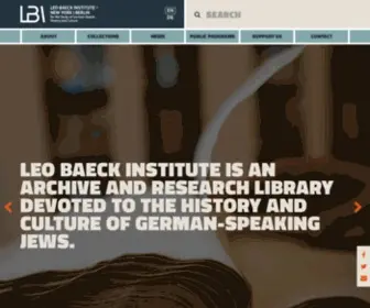 Lbi.org(Leo Baeck Institute) Screenshot