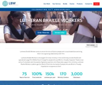 Lbwinc.org(Lutheran Braille Workers) Screenshot