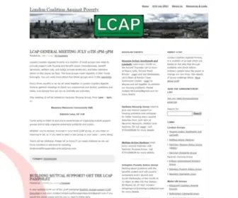 Lcap.org.uk(London Coalition Against Poverty) Screenshot