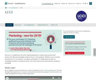 Lcci.org.uk(Pearson qualifications) Screenshot