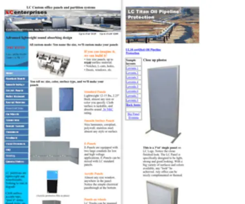 Lcenterprises.com(LC Enterprises manufactures custom office panels and partition systems) Screenshot