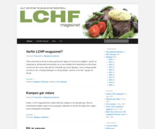 LCHfmagasinet.se(LCHF-magasinet | Allt om mat hälsa viktkontroll) Screenshot