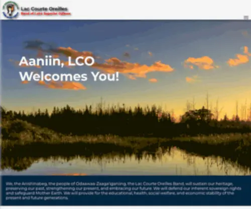 Lco-NSN.gov(The Official Website of Lac Courte Oreilles) Screenshot