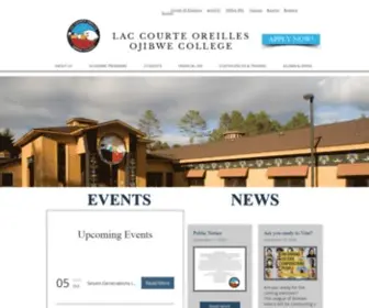 Lco.edu(Lac Courte Oreilles Ojibwa Community College (LCOOCC)) Screenshot