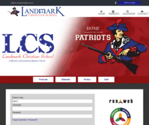 LCspatriots.com(The Official Page of Landmark Christian School) Screenshot