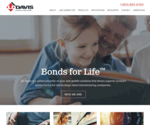 Lddavis.com(Glue and Gelatin Solutions Manufacturer & Distributor) Screenshot