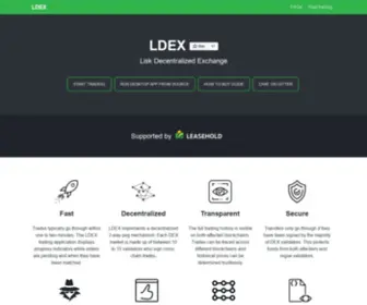 Ldex.trading(Lisk Decentralized Exchange) Screenshot