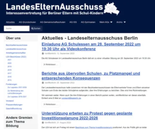 Leaberlin.de(Landeselternausschuss Berlin) Screenshot