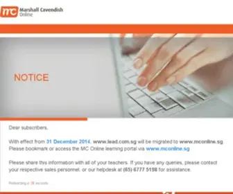 Lead.com.sg(Marshall Cavendish Education) Screenshot