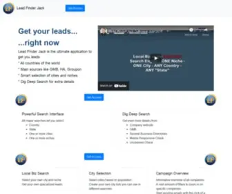 Leadfinderjack.com(Lead finder jack) Screenshot