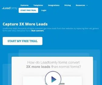 Leadformly.com(Lead Capture Forms That Convert 3X More Leads) Screenshot