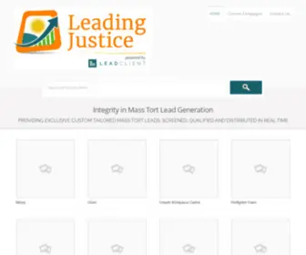 Leadingjustice.com(Mass Tort Case Acquisition Intake Services) Screenshot