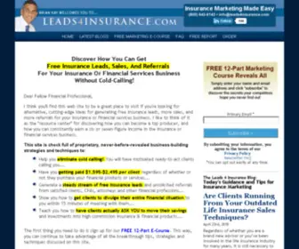 Leads4Insurance.com(Free Insurance Leads System Taught By Insurance Sales Expert) Screenshot