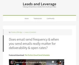 Leadsandleverage.com(Helping entrepreneurs double their email open rates) Screenshot