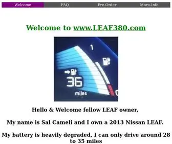 Leaf380.com(Nissan LEAF Battery Replacement Fenix Power LEAF380) Screenshot