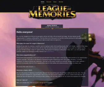 Leagueofmemories.com(League of Memories is the first League of Legends private server (based on season 4)) Screenshot