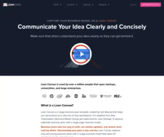 Leancanvas.com(Lean Canvas) Screenshot