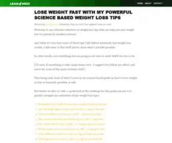 Leanhigh.com(Nutrition and weight loss guides backed by modern science) Screenshot