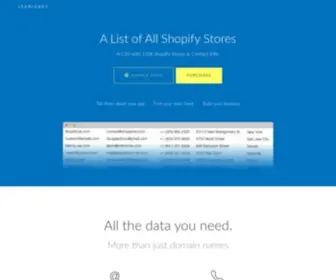 Leanleads.com(A List of All Shopify Stores with Contact Info) Screenshot