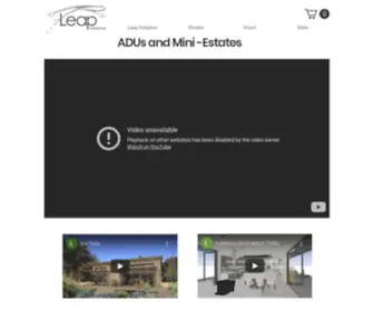 Leapadaptive.com(Designer of tiny houses) Screenshot