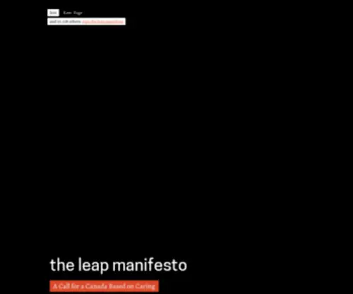 Leapmanifesto.org(Leapmanifesto) Screenshot