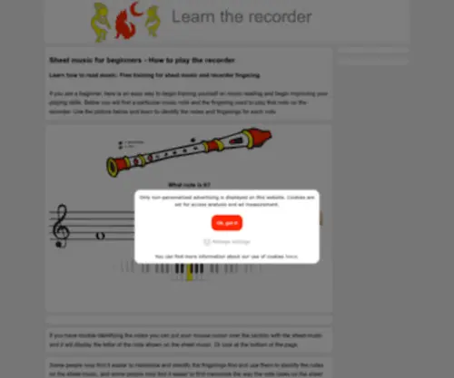 Learn-The-Flute.com(Learn the recorder) Screenshot