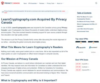Learncryptography.com(Learn Cryptography Acquired By Privacy Canada) Screenshot