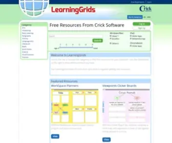 Learninggrids.com(Free educational resources from Crick Software) Screenshot