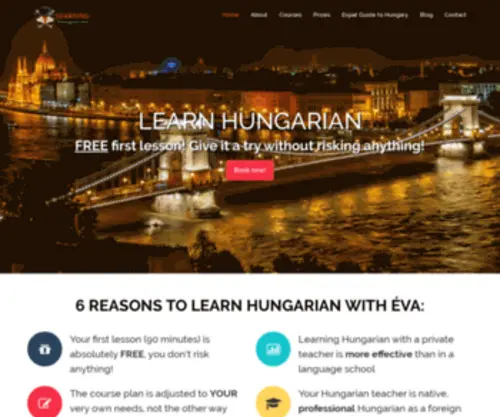 Learninghungarian.hu(Learning Hungarian with a private teacher the fun way) Screenshot