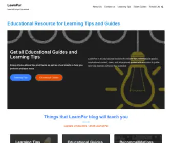 Learnpar.com(Educational Resource for Learning Tips and Guides) Screenshot