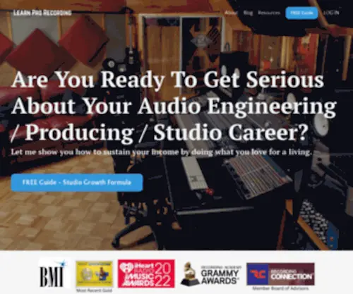 Learnprorecording.com(The business of making music) Screenshot