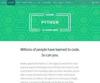 Learnpythonthehardway.org(Learn Python the Hard Way) Screenshot