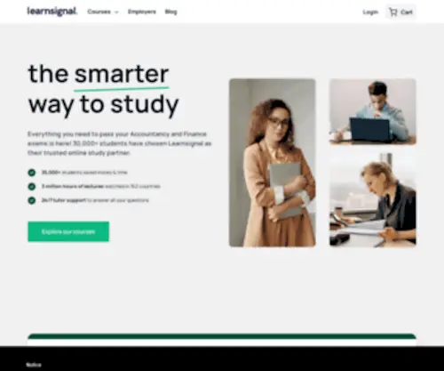 Learnsignal.com(The smarter way to study Everything you need to pass your Accountancy and Finance exams) Screenshot