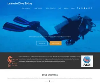 Learntodivetoday.co.za(PADI Resort Dive Centre in Cape Town) Screenshot