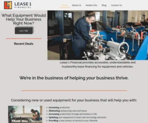 Lease1Financial.ca(Lease 1 Financial) Screenshot