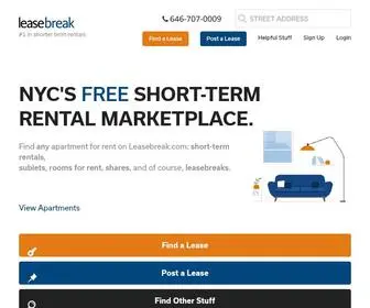 Leasebreak.com(Short Term Rentals in NYC) Screenshot