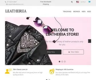 Leatheriia.com(Online shopping for Leather Products with free worldwide shipping) Screenshot