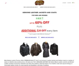 Leathermodes.com(Leather jackets and leather coats on sale at discounted prices) Screenshot